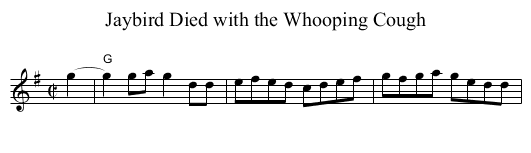 Jaybird Died with the Whooping Cough - staff notation