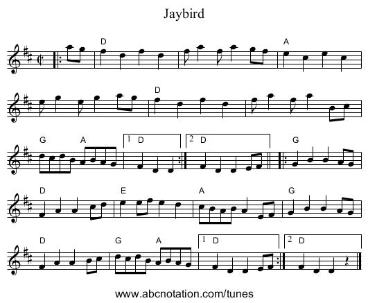Jaybird - staff notation