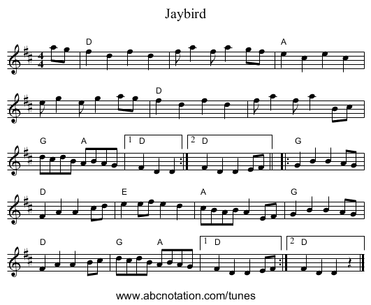 Jaybird - staff notation