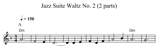 Jazz Suite Waltz No. 2 (2 parts) - staff notation