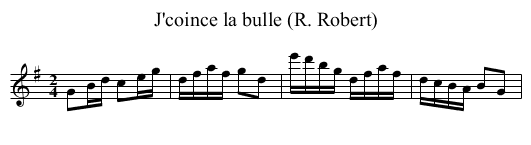 J'coince la bulle (R. Robert) - staff notation