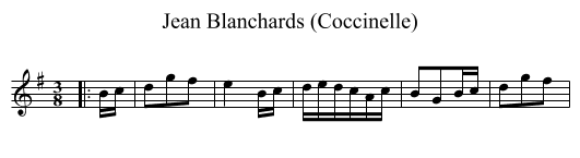 Jean Blanchards (Coccinelle) - staff notation