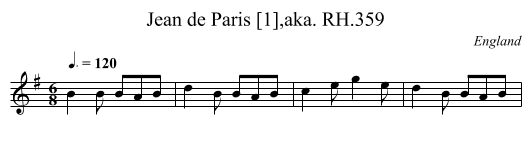 Jean de Paris [1],aka. RH.359 - staff notation