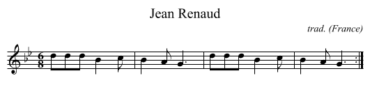 Jean Renaud - staff notation