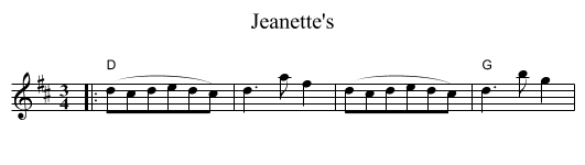 Jeanette's - staff notation