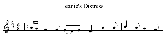 Jeanie's Distress - staff notation