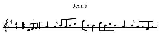 Jean's - staff notation