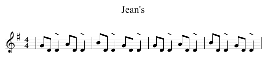 Jean's - staff notation