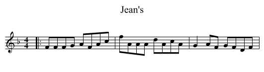 Jean's - staff notation