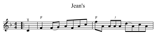 Jean's - staff notation