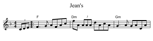 Jean's - staff notation