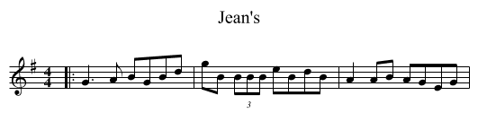 Jean's - staff notation