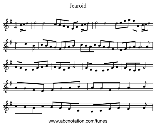 Jearoid - staff notation