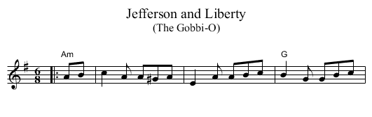 Jefferson and Liberty - staff notation
