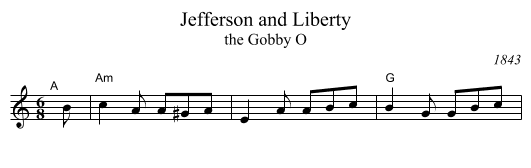 Jefferson and Liberty - staff notation
