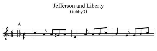Jefferson and Liberty - staff notation