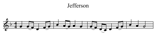 Jefferson - staff notation