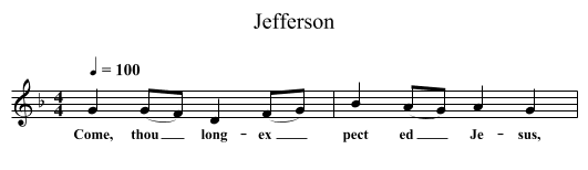 Jefferson - staff notation