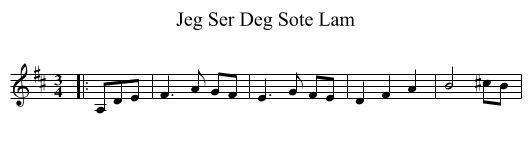 Jeg Ser Deg Sote Lam - staff notation