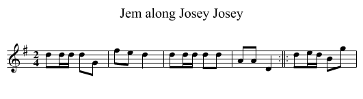 Jem along Josey Josey - staff notation