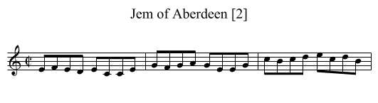 Jem of Aberdeen [2] - staff notation