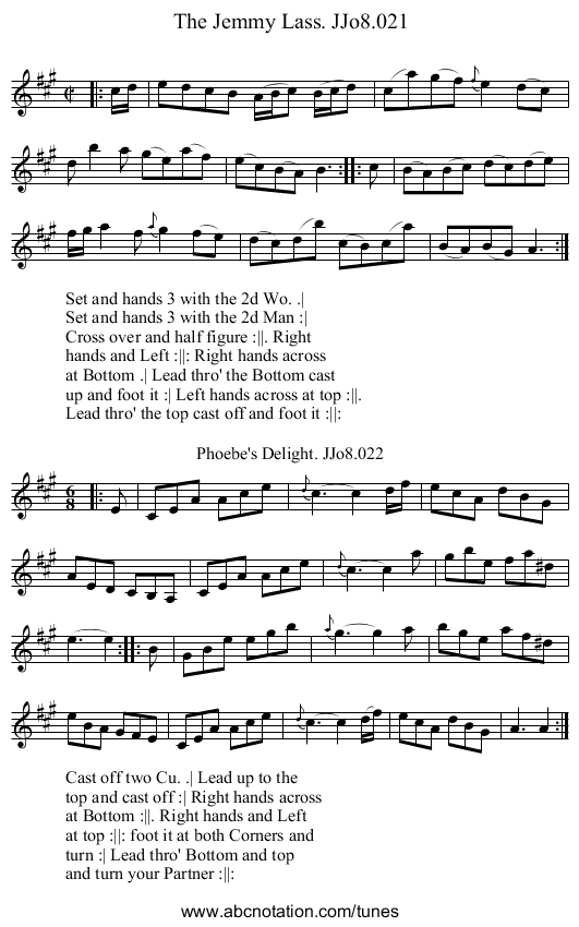 Jemmy Lass. JJo8.021, The - staff notation