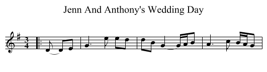 Jenn And Anthony's Wedding Day - staff notation