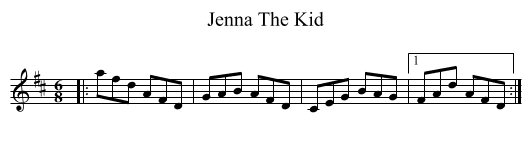 Jenna The Kid - staff notation