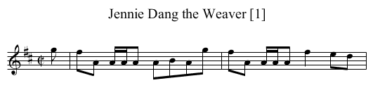 Jennie Dang the Weaver [1] - staff notation