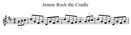 Jennie Rock the Cradle - staff notation