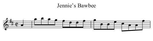 Jennie’s Bawbee - staff notation