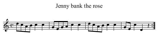 Jenny bank the rose - staff notation