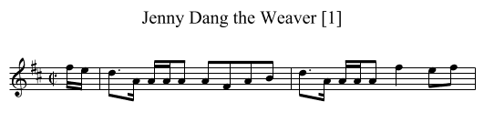 Jenny Dang the Weaver [1] - staff notation