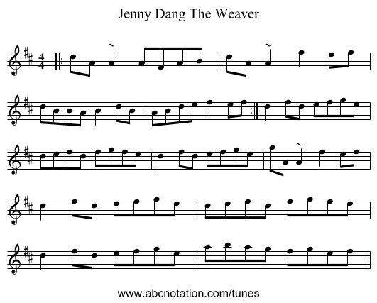 Jenny Dang The Weaver - staff notation