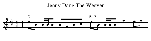Jenny Dang The Weaver - staff notation