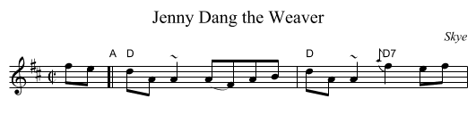 Jenny Dang the Weaver - staff notation