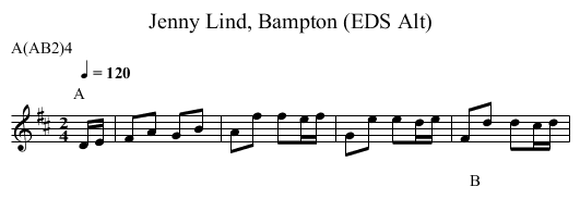 Jenny Lind, Bampton (EDS Alt) - staff notation