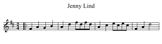Jenny Lind - staff notation