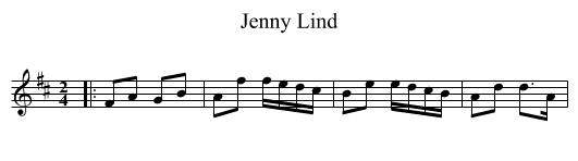 Jenny Lind - staff notation
