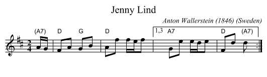 Jenny Lind - staff notation