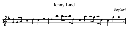 Jenny Lind - staff notation