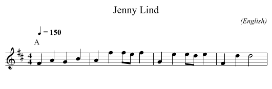 Jenny Lind - staff notation