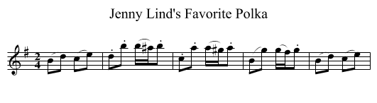 Jenny Lind's Favorite Polka - staff notation