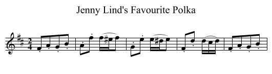 Jenny Lind's Favourite Polka - staff notation
