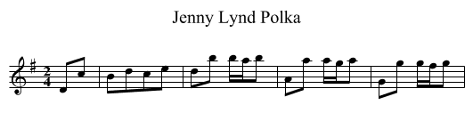 Jenny Lynd Polka - staff notation