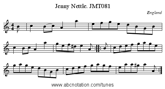 Jenny Nettle. JMT081 - staff notation