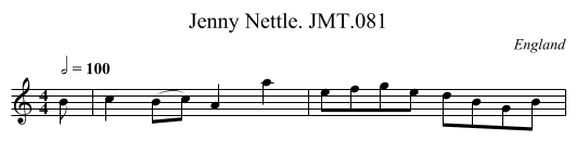 Jenny Nettle. JMT.081 - staff notation
