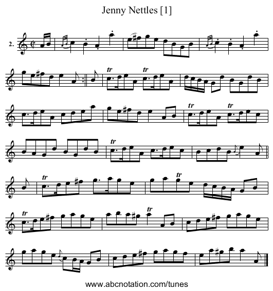 Jenny Nettles [1] - staff notation