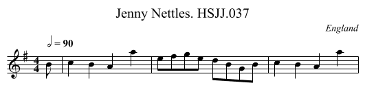 Jenny Nettles. HSJJ.037 - staff notation