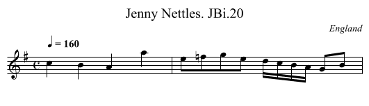 Jenny Nettles. JBi.20 - staff notation